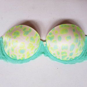 Pink VS Flirt Multi-way Push-Up Mint Bra. Size 34C